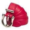 Red Slim Leather Buckle Belt
