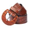 Tan Croc Leather wide Belt