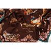 Grouse Misconduct Chocolate & Teal Large Square Silk Scarf