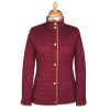Wine Quilted Classic Jacket
