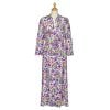 Purple Floral Printed Long Sleeve Dress