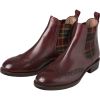 Bordeaux Chelsea Boot with Check Gusset