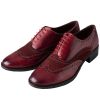 Deep Bordeaux Leather and Suede Brogue Shoes
