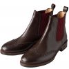 Brown Leather Brogue Chelsea Boots