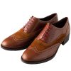 Mid Tan Leather and Suede Brogue Shoes