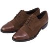 Chestnut Suede and Leather Toe Brogues