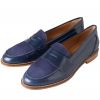 Navy Suede and Leather Penny Loafer