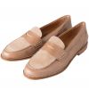 Taupe Suede and Leather Penny Loafer