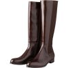 Chocolate Long Leather Gusset Boots