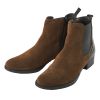 Tan Suede and Leather Heeled Chelsea Boot