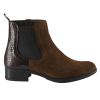 Tan Suede and Leather Heeled Chelsea Boot