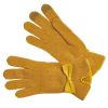 Yellow Bow Angora Gloves