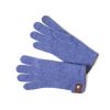 Blue Merino Leather Tag Trim Glove