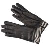 Black Nappa Leather Glove With Zebra Cuff