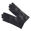 Navy Cashmere Lined Nappa Leather Gloves