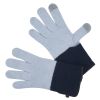 Pale Blue Block Contrast Merino Gloves