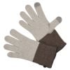 Beige Block Contrast Merino Gloves