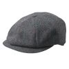Charcoal Grey Tweed Flat Cap