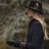  Navy Wool Fedora Feather Hat