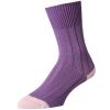 Lilac Cotton Heel and Toe Socks