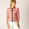 Pink Cropped Piped Jacket