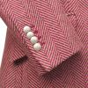 Pink Double Breasted Herringbone Jacket