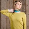 Lime Green Cotton Contrast Crew Neck
