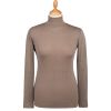 Taupe Superfine Merino Fitted Roll Neck