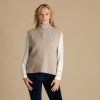 Taupe Sleeveless Ribbed Roll Neck 