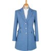 Blue Herringbone Carlisle Tweed Classic Coat