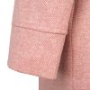 Pale Pink Round Collar Herringbone Coat