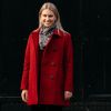 Red Double Breasted Wool Pea Coat