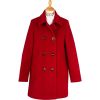 Red Double Breasted Wool Pea Coat