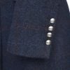 Navy Harris Tweed Long Coat 
