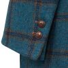 Blue Check Tweed Nehru Coat