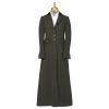 Moss Green Long Tweed With Velvet Trim Coat
