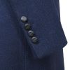 Navy Herringbone Carlisle Tweed Long Coat