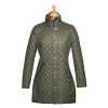 Green Quilted Coat with Hood