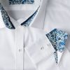 White Floral Liberty Trimmed Cotton Shirt