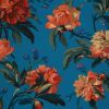 Teal Decadent Blooms Silk Crepe Liberty Shirt