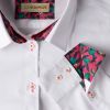 White Stretch Shirt with Pink Liberty Trim