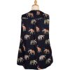 Navy Elephant Print Sleeveless Shirt