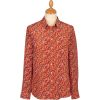 Red Peach Blossom Liberty Silk Crepe Shirt
