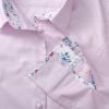 Pink Floral Trim Fitted Shirt