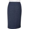Navy Blue Loden Pencil Skirt
