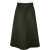 Olive Green A Line  Loden Skirt