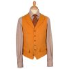 Orange Rust Collared Moleskin Waistcoat