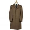 Mid Brown Herringbone Tweed Covert Coat