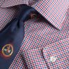 Navy Pink Coniston Double Gingham Shirt 