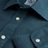 Navy Blue Vintage Linen Shirt